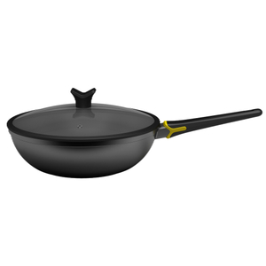 YOUNG Range Thermo Silicone Heat Indicator Non-stick Cookware Die Cast Aluminum Wok With Lid