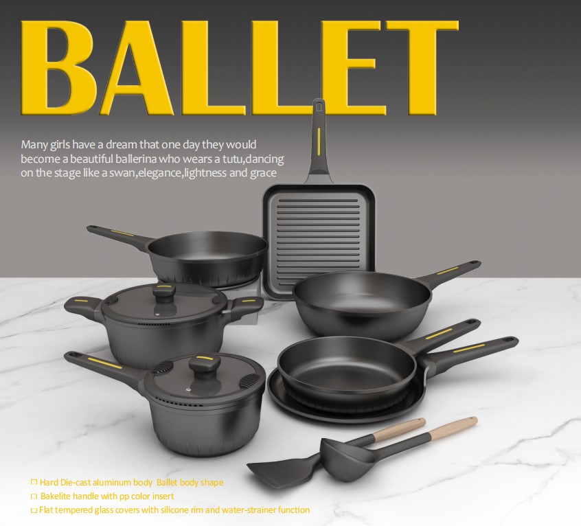 Die-cast Aluminum Nonstick Deep Frypan Ballet Series