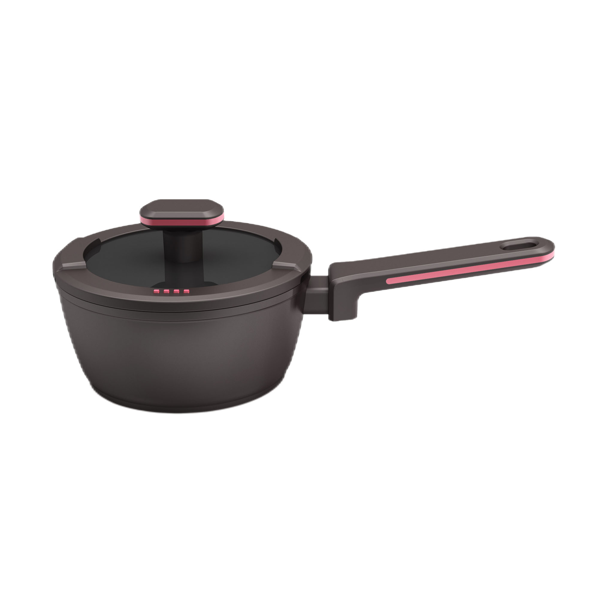 thumbnail image 2 of 2 Quart Cooking Pot With Lid - Non-Stick Red & Gray Cookware Works With Induction Cooktops 2 of 9