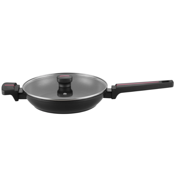 Flame Range Non-stick Cookware Aluminum Forged Deep Frypan with Lid