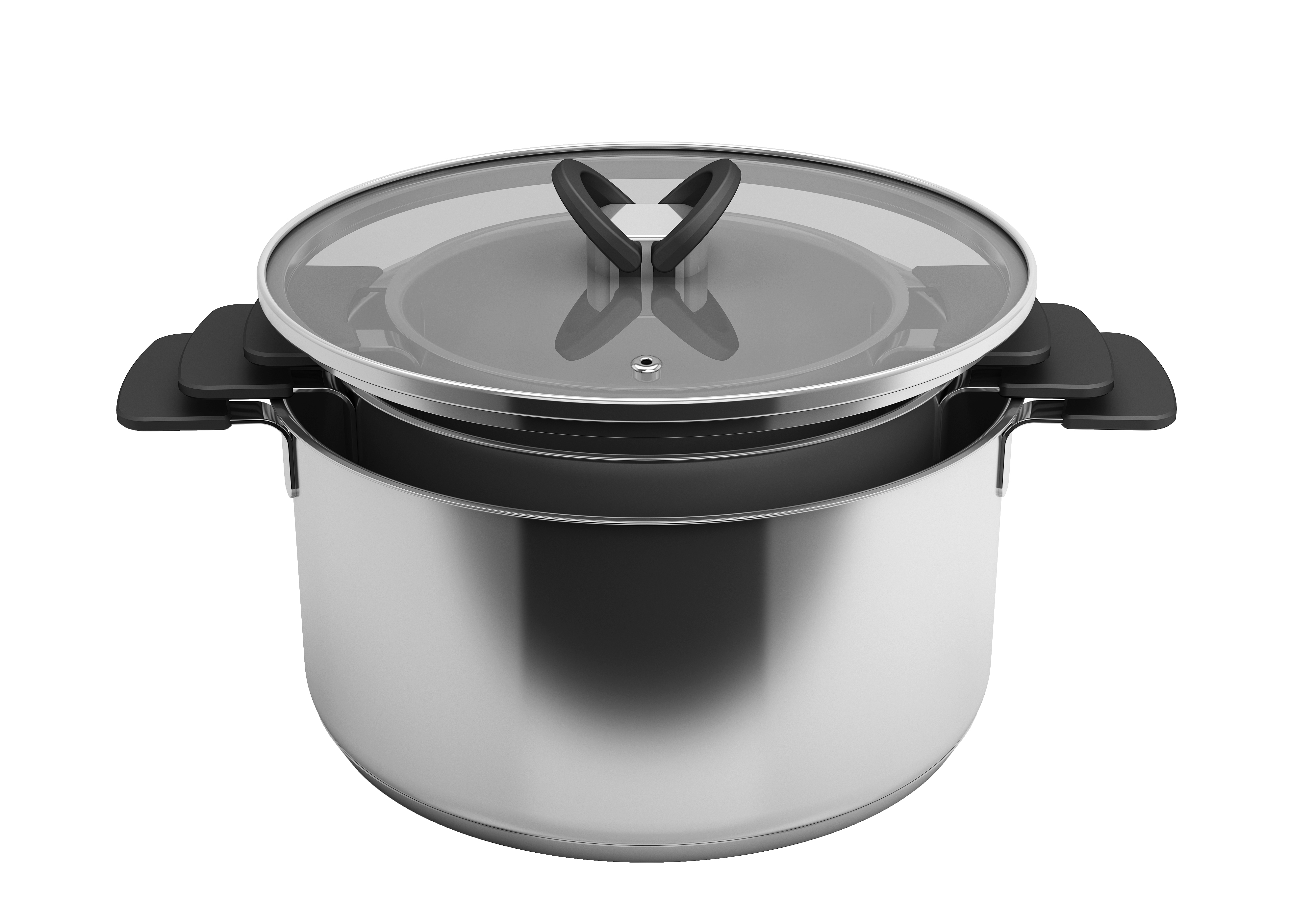  Stainless steel 304 casserole with standing lid