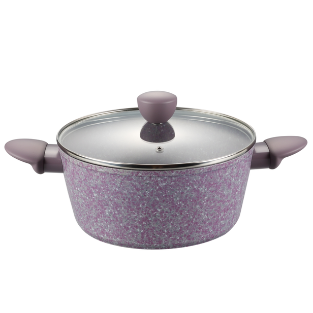 Violet Rocky Non-stick Cookware Aluminum Forged Casserole 