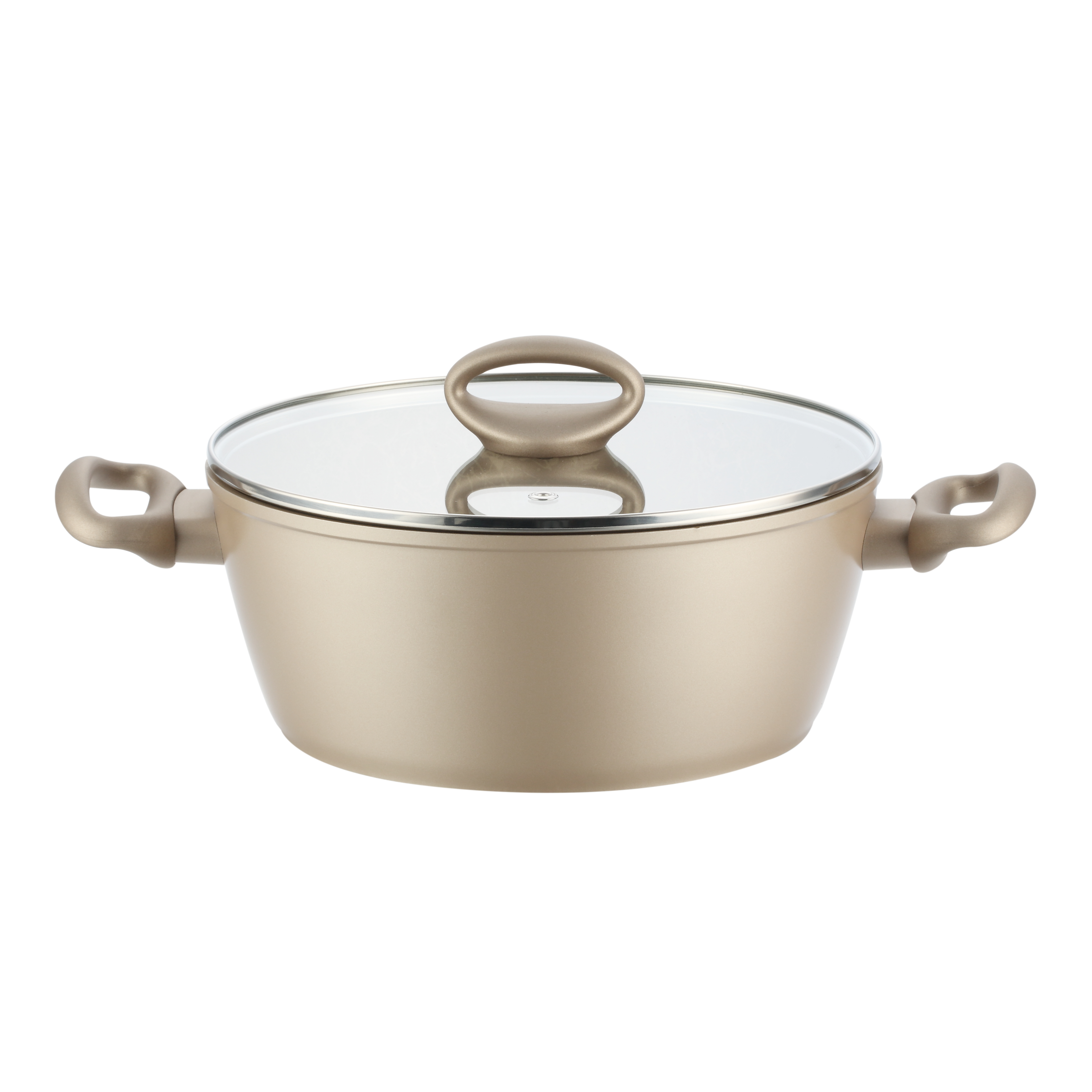 Desert Eif Non-stick Coating Casserole with Lid High Quality Aluminum Cookware with Induction Dishwasher Safe PFOA-Free LFGB FDA