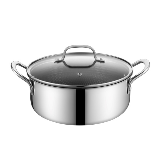 Tri-ply Stainless Cookware Etching Casserole with Lid 